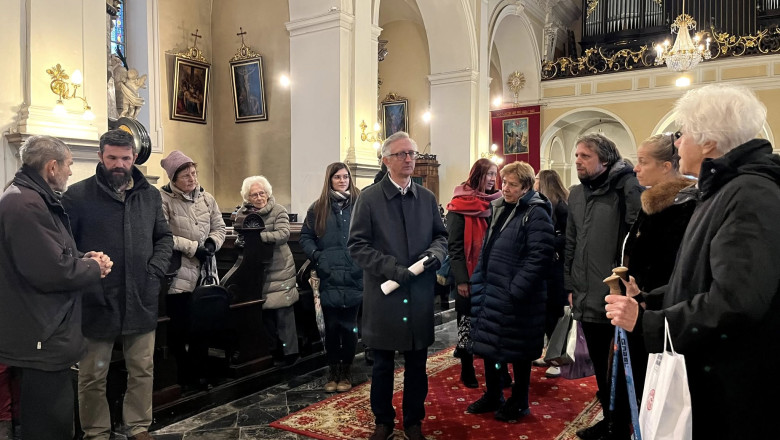 Ogled cerkve sv. Jakoba v Ljubljani (foto: Neža Lukančič)